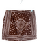 Amanda Uprichard Size Small Brown & White Cotton Back Zip Paisley Print Skirt Brown & White / Small