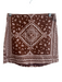 Amanda Uprichard Size Small Brown & White Cotton Back Zip Paisley Print Skirt Brown & White / Small