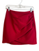 Alice & Olivia Size Est Small Red Acetate Blend Back Zip Ruched Side Skirt Red / Est Small
