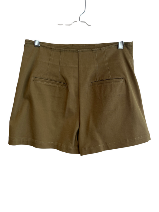 Derek Lam 10 Crosby Size 6 Olive Green Cotton Side Zip Front Pocket Mini Skirt Olive Green / 6