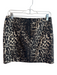 Alice & Olivia Size Small Black, Tan & Gold Cotton Blend Animal Print Mini Skirt Black, Tan & Gold / Small