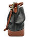 Dooney & Bourke Black & Brown Leather Pebbled Top Handles Bag Black & Brown