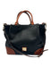 Dooney & Bourke Black & Brown Leather Pebbled Top Handles Bag Black & Brown