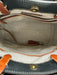 Dooney & Bourke Black & Brown Leather Pebbled Top Handles Bag Black & Brown