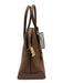 Michael Kors Brown Leather Rolled Handles Pebbled Bag Brown