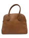 Michael Kors Brown Leather Rolled Handles Pebbled Bag Brown