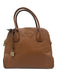 Michael Kors Brown Leather Rolled Handles Pebbled Bag Brown
