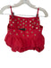 Vestique Size XS Red Cotton Bubble Hem metallic dots Cropped Mini Skirt Set Red / XS