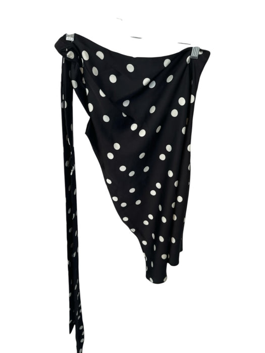 Line & Dot Size XS Black & White Polyester & Spandex Polka Dots Neck Tie Dress Black & White / XS