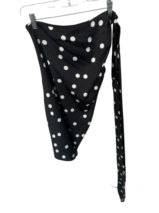 Line & Dot Size XS Black & White Polyester & Spandex Polka Dots Neck Tie Dress Black & White / XS