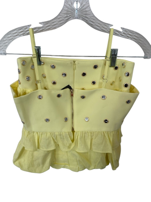 Fancy Size XS Butter Yellow Polyester Bubble Hem metallic dots Cropped Skirt Set Butter Yellow / XS