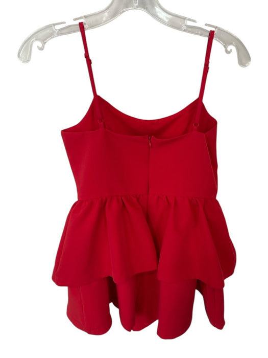 Idem Ditto Size S Red Polyester Blend Spaghetti Strap Tiered Skirt Mini Romper Red / S