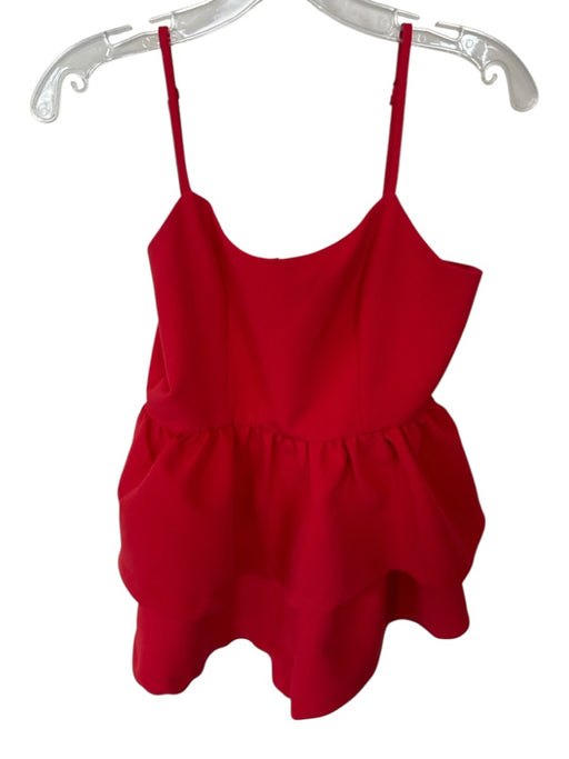 Idem Ditto Size S Red Polyester Blend Spaghetti Strap Tiered Skirt Mini Romper Red / S