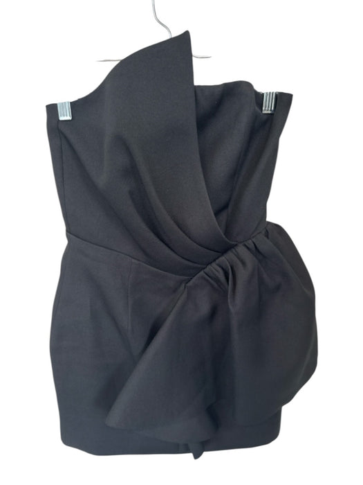 Elliatt Size XS Black Polyester Side Gather Strapless Boning Mini Dress Black / XS