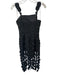 Baby Pink Size S Black Geometric Tassel Hem Spaghetti Strap Maxi Dress Black / S