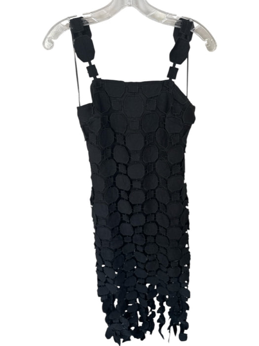 Baby Pink Size S Black Geometric Tassel Hem Spaghetti Strap Maxi Dress Black / S