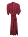 Rungolee Size XL Red & Multi Silk Short Sleeve Foliage cuffed sleeve Dress Red & Multi / XL