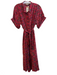 Rungolee Size XL Red & Multi Silk Short Sleeve Foliage cuffed sleeve Dress Red & Multi / XL