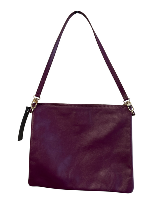 Etro Plum Leather Gold hardware Square Zip closure Shoulder Bag Bag Plum / S