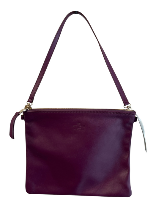 Etro Plum Leather Gold hardware Square Zip closure Shoulder Bag Bag Plum / S