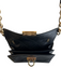 Salvatore Ferragamo Black Leather Gold Tone Hardware Laser Cut Chain Detail Bag Black / Small