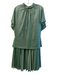 Lela Rose Size 12 Green Nylon High Rise Side Zip 2 Piece Semi Sheer Skirt Set Green / 12