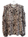 Marie Oliver Size 1 Multi Viscose & Silk Long Sleeve Floral Print V Neck Top Multi / 1