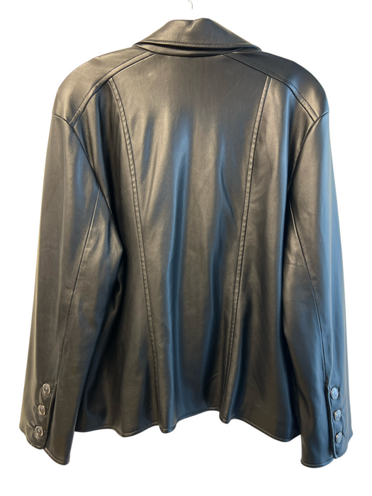 Elie Tahari Size Est M Black Polyester Blend Long Sleeve Silver Hardware Jacket Black / Est M