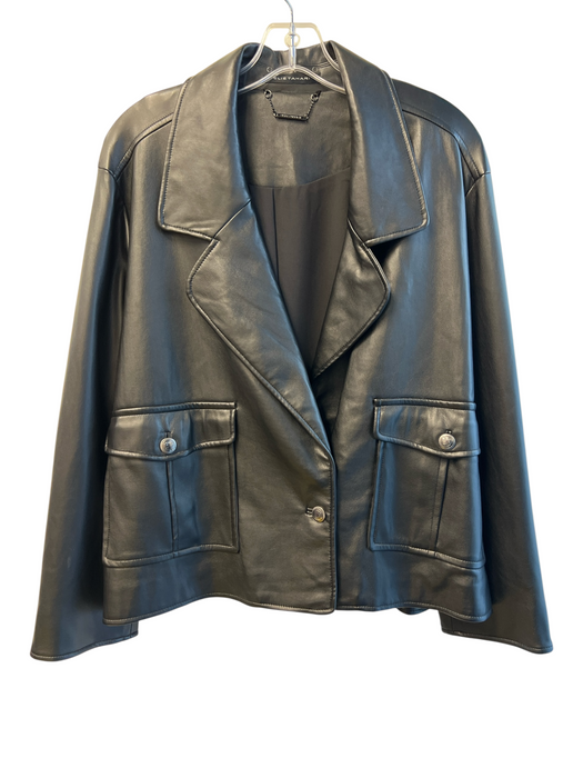 Elie Tahari Size Est M Black Polyester Blend Long Sleeve Silver Hardware Jacket Black / Est M