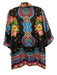 Johnny Was Size XS Black, Pink, Purple Silk Open Front Floral Abstract Jacket Black, Pink, Purple / XS