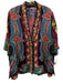 Johnny Was Size XS Black, Pink, Purple Silk Open Front Floral Abstract Jacket Black, Pink, Purple / XS