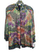 Johnny Was Size S Navy, Purple, Green Silk Reversible Snaps Abstract Jacket Navy, Purple, Green / S