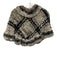 Juliana Collezione Gray, Black, Cream Rex Rabbit Ruffle Striped Cape Gray, Black, Cream / One Size