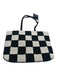 Suzanna Layne Black & White Polyester Leather Handle Checkered Beaded Bag Black & White / Medium