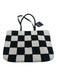 Suzanna Layne Black & White Polyester Leather Handle Checkered Beaded Bag Black & White / Medium