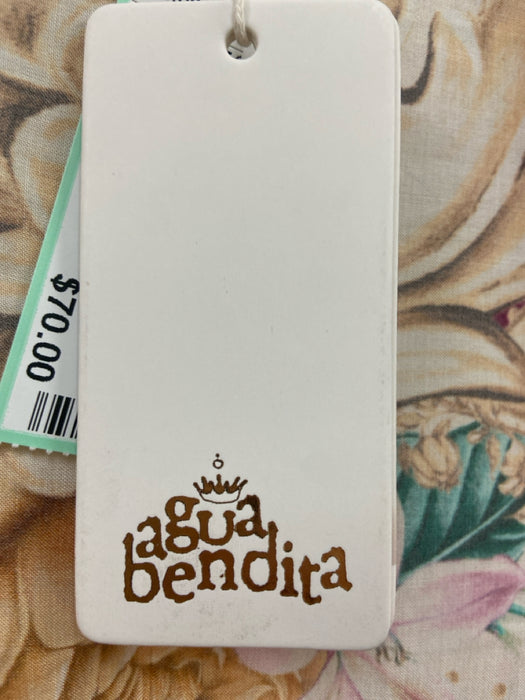Agua Bendita Red, Beige & Multi Viscose Floral Tassel Detail Cover-Up Shawl
