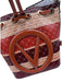 Valentino Red, Brown, Tan, Purple Leather Drawstring Horizontal Stripe Logo Bag Red, Brown, Tan, Purple / S