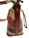 Valentino Red, Brown, Tan, Purple Leather Drawstring Horizontal Stripe Logo Bag Red, Brown, Tan, Purple / S
