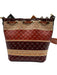Valentino Red, Brown, Tan, Purple Leather Drawstring Horizontal Stripe Logo Bag Red, Brown, Tan, Purple / S