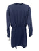 XiRENA Size Medium Navy Blue Cotton Long Sleeve Button Front Tie Waist Dress Navy Blue / Medium