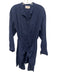XiRENA Size Medium Navy Blue Cotton Long Sleeve Button Front Tie Waist Dress Navy Blue / Medium