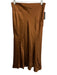 Veronica Beard Size 4 Brown Silk Blend Elastic Waist Satin Midi Skirt Brown / 4
