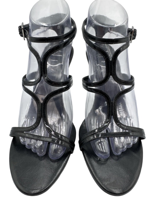 Roger Vivier Shoe Size 40 Black Synthetic Leather Upper Patent Strappy Sandals Black / 40