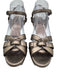 Yves Saint Laurent Shoe Size 40 Gunmetal Silver Leather Upper Metallic Sandals Gunmetal Silver / 40
