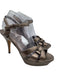 Yves Saint Laurent Shoe Size 40 Gunmetal Silver Leather Upper Metallic Sandals Gunmetal Silver / 40