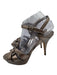 Yves Saint Laurent Shoe Size 40 Gunmetal Silver Leather Upper Metallic Sandals Gunmetal Silver / 40