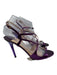 Jimmy Choo Shoe Size 40.5 Purple Leather Upper Metallic Criss Cross Sandals Purple / 40.5