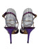 Jimmy Choo Shoe Size 40.5 Purple Leather Upper Metallic Criss Cross Sandals Purple / 40.5