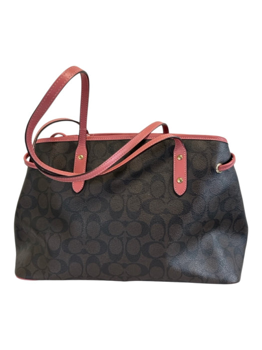Coach Brown & Black Coated Canvas Monogram Drawstring Pouch Inc. Bag Brown & Black