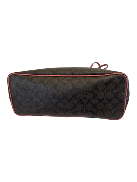 Coach Brown & Black Coated Canvas Monogram Drawstring Pouch Inc. Bag Brown & Black